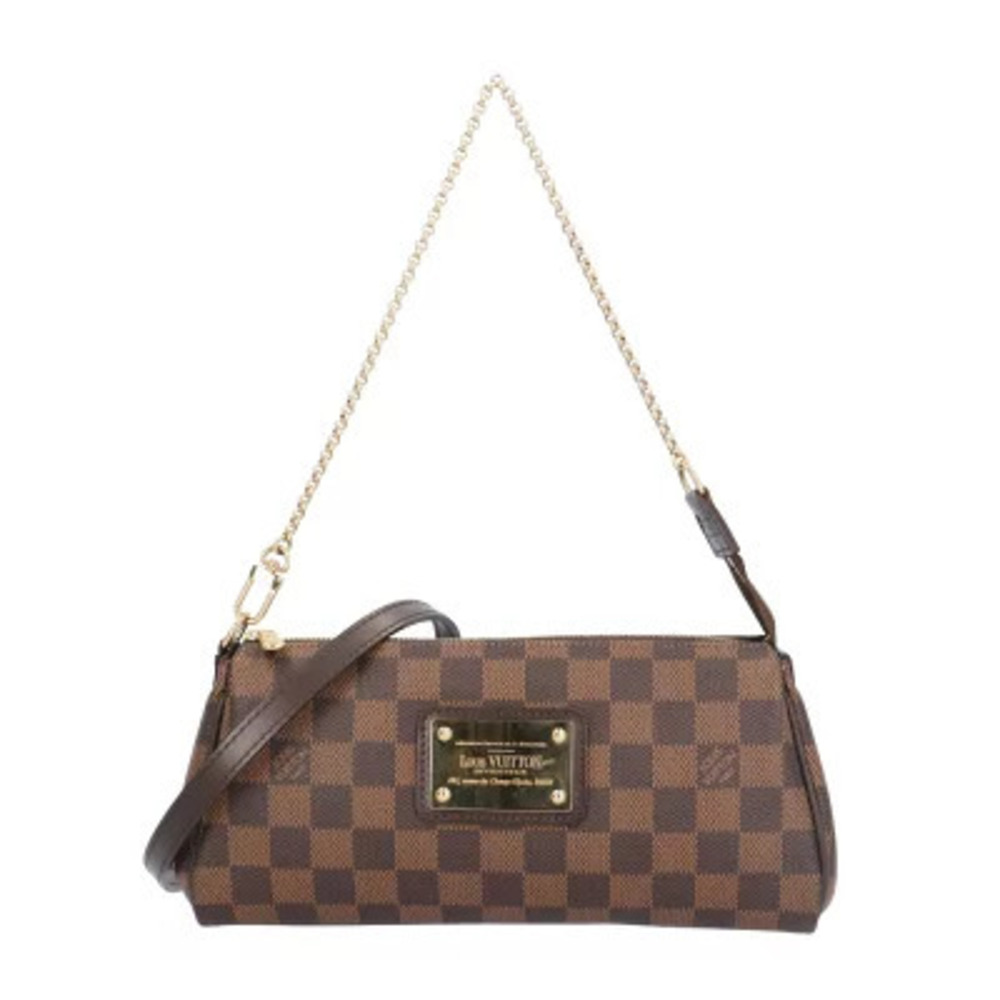 Louis Vuitton Eva Damier Handbag Canvas Brown Chain
